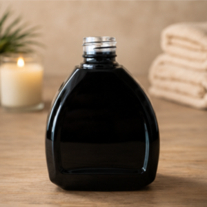 Frasco de Vidro Lamp Preto Brilhante 250ml