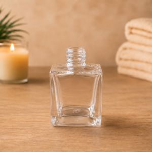 Frasco de Vidro Quadrado Transparente 50ml