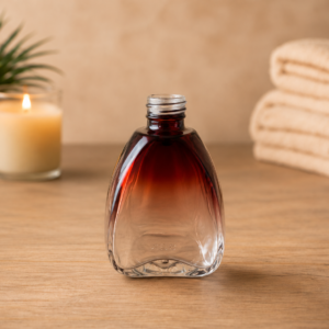 Frasco de Vidro Madri Marrom Degradê 200ml