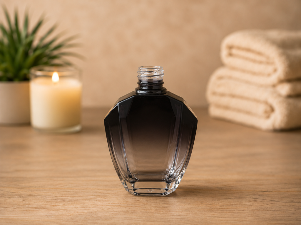 Frasco de Vidro Ágata Preto Degradê 250ml
