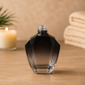 Frasco de Vidro Ágata Preto Degradê 250ml